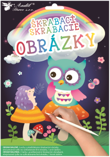 Vyškrabávací obrázky 2 archy 16,5 x 21 cm SOVIČKA