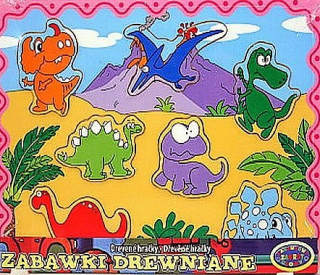 Dřevěná vkládačka DINOSAUŘI 30 x 23 cm