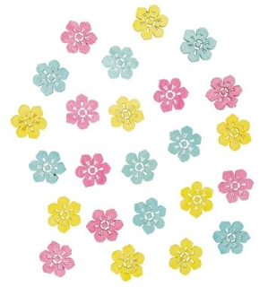 Dřevěné květy 2 cm, 24 ks  3921
