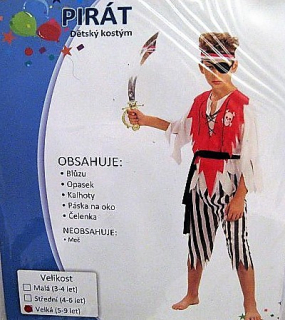 PIRÁT dětský kostým vel. 5 - 9 let 120-130cm