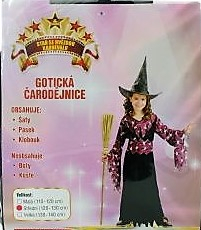 Šaty - Gotická Čarodějka, 120 - 130 cm