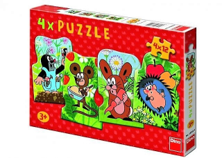 Puzzle Krteček 4x12 dílků