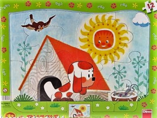 Puzzle 12 tvary Štěňátko