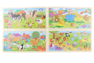 Dřevěné puzzle se zvířátky