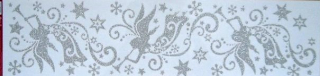 Okenní fólie svislý pruh stříbrný 64x15cm