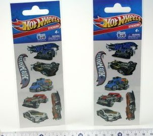 Samolepky 7ks na platíčku 18x6, 5cm Hot Wheels