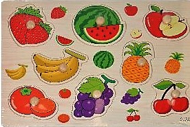 Vkládáčka dřevěná 30 x 23cm OVOCE A ZELENINA