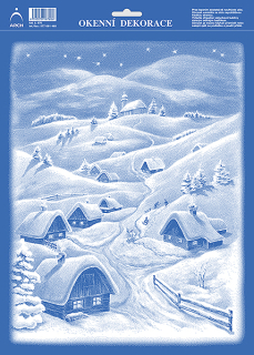 Okenní dekorace Chaloupky v horách 25 x 35 cm