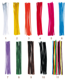 Žinylka chlupaté modelovací drátky 29cm,16ks v sáčku