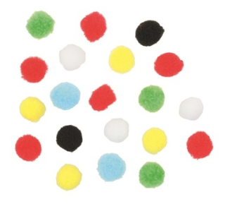 Bambulky 2 cm 20 kusů v sáčku, mix barev 2874