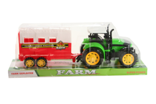Traktor s přívěsem na koně