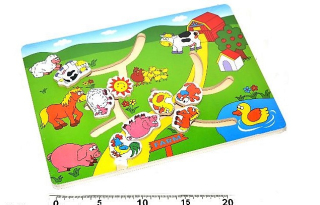 Puzzle dřevěné 29x21cm domácí zvířátka