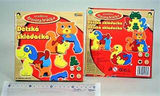 Dřevěné puzzle zvířátka 19 x 19 cm KACHNA