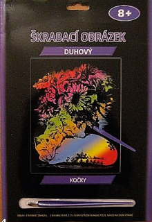 Škrábací obrázek duhový KOČKY