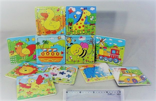 Puzzle dřevo zířátka + dopravní prostředky