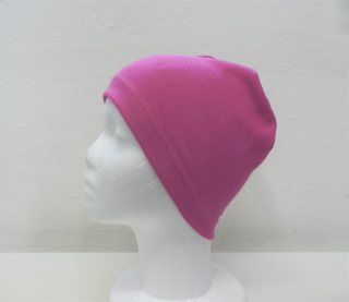 Dětská bavlněná čepička jednobarevná, fuchsia, 52-56