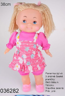 PANENKA CZ MISA 38cm zpívající modrá barva