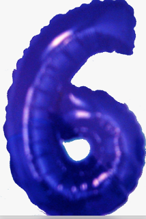 NAFUKOVACÍ ČÍSLICE 6 MODRÁ 35CM
