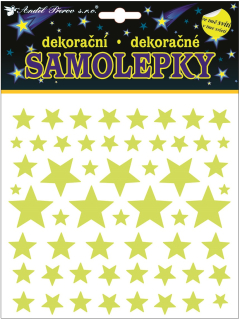 Samolepky svítící ve tmě hvězdy 18 x 18 cm