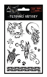 Tetovací obtisky černé mix motivů 2613 Arch
