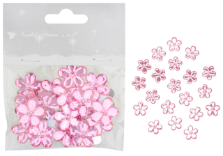Kytičky samolepicí růžové 2 cm, 20 ks