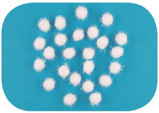 Kuličky plyšové bílé 1,5 cm, 24 ks v sáčku 3294