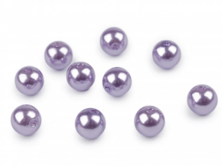 Skleněné voskované perly 10mm světle fialové