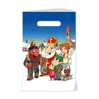 Mikulášská taška PE s průhmatem 20 x 30 cm modrá S